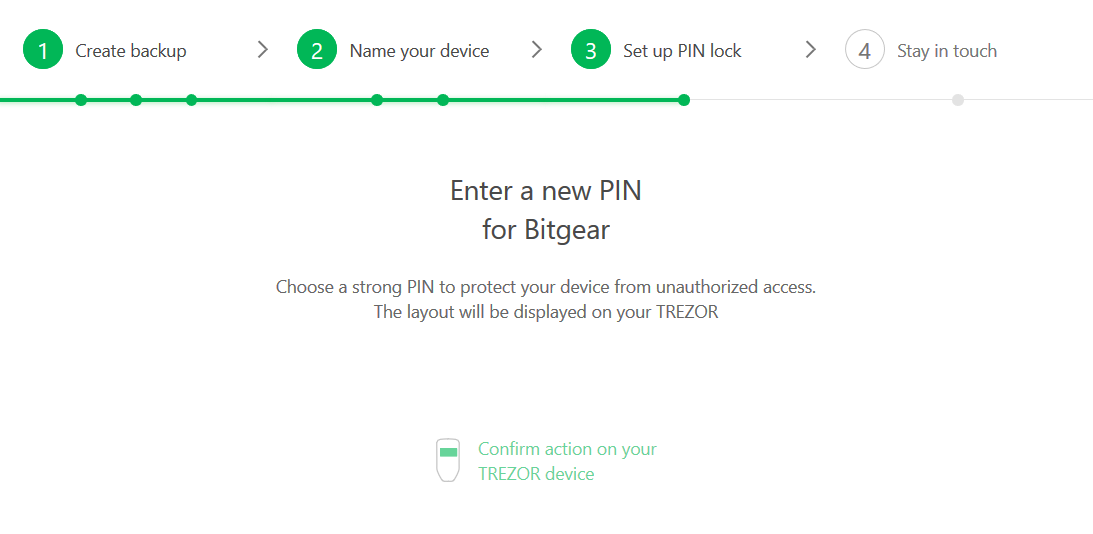 Trezor One - Setup PIN