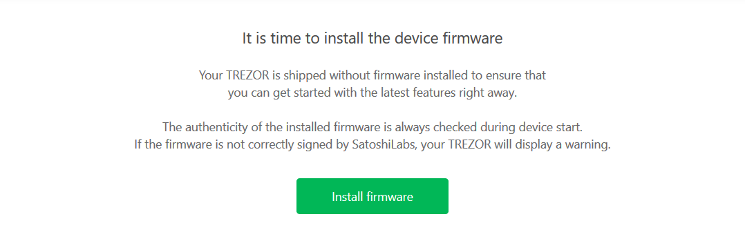 Trezor One - Firmware Install